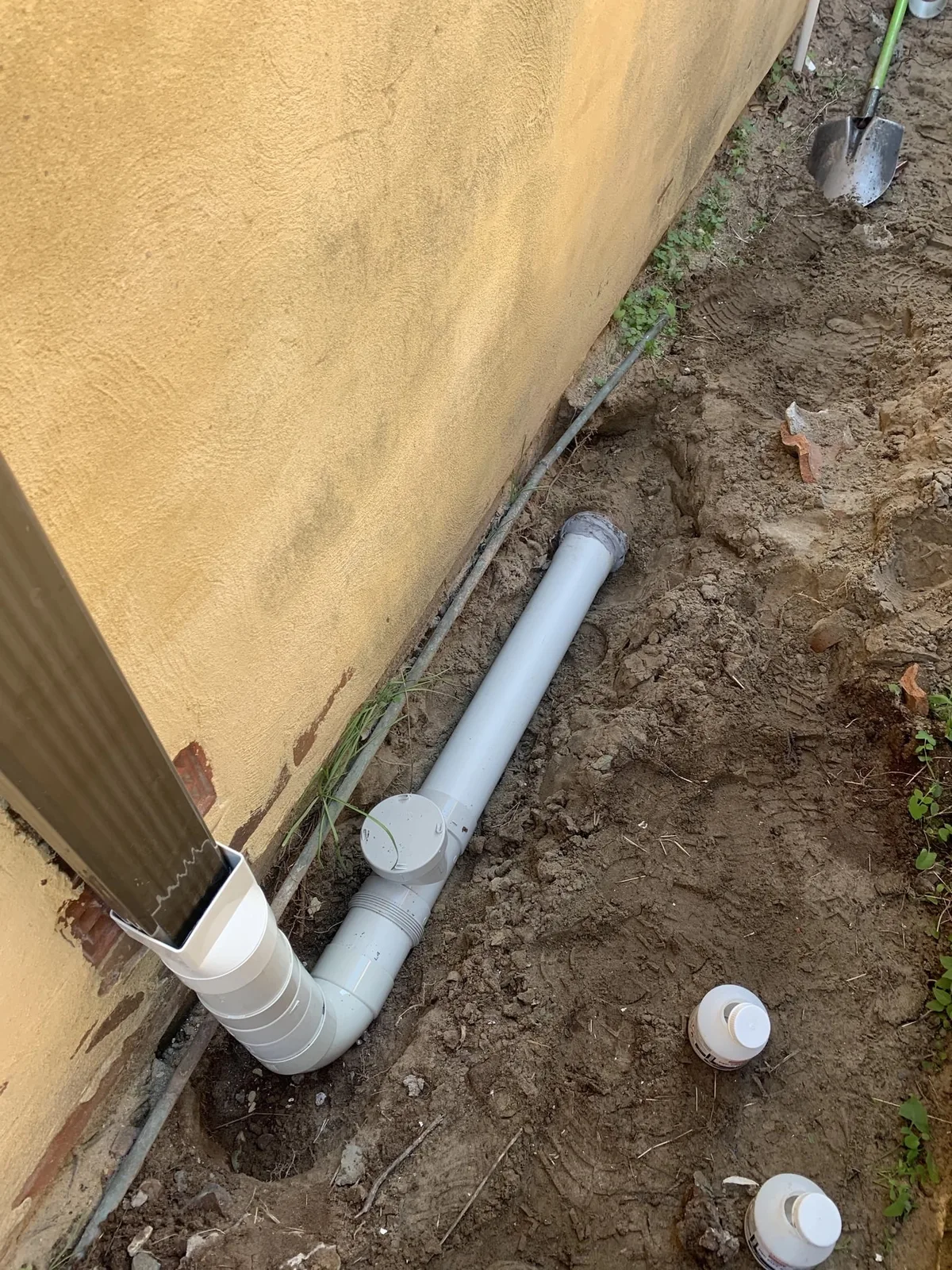 Stormwater downpipe connected into the drainage line